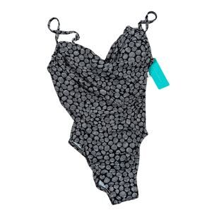 Aqua Green Women's Black Twist-Front One Piece Swimsuit - Size Medium - NWT